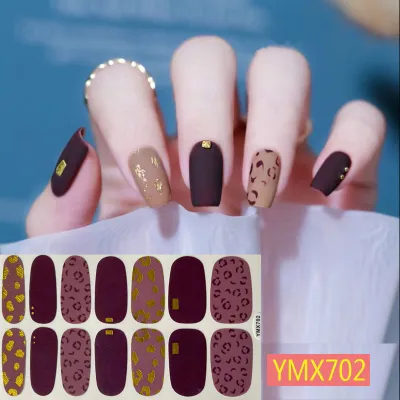 Autumn Winter Leopard Cow Pattern Nail Art Stickers Beauty Nails