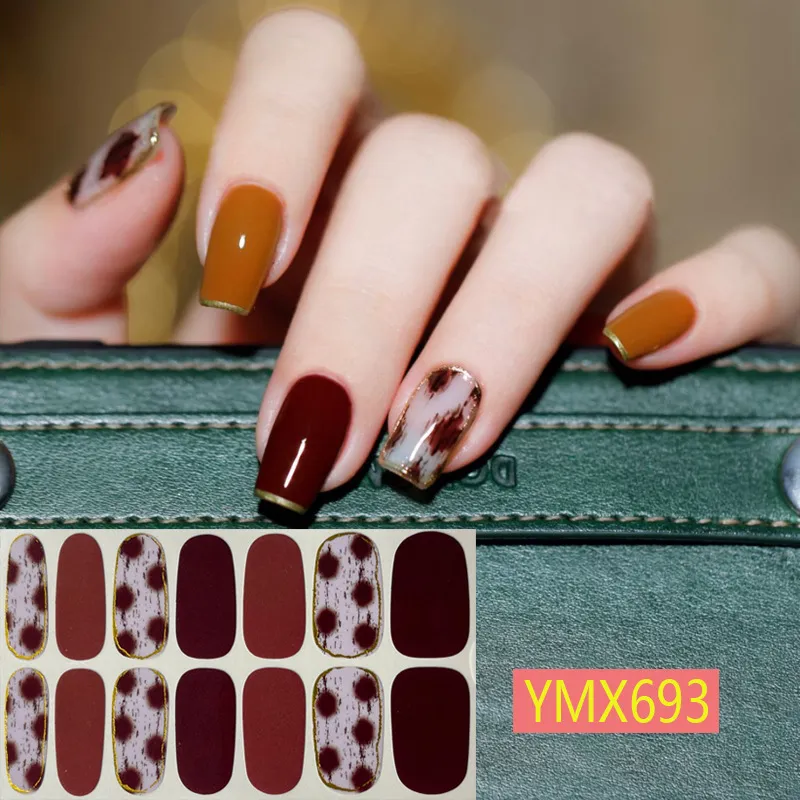 Autumn Winter Leopard Cow Pattern Nail Art Stickers Beauty Nails