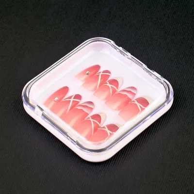 75*75*16mm Plastic False Nail Display Packaging Box Beauty Nails