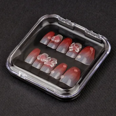 75*75*16mm Plastic False Nail Display Packaging Box Beauty Nails
