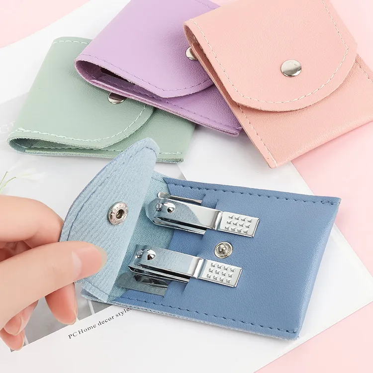 Multicolor Folding Bag Portable 4-Piece Nail Clippers Set Carbon Steel Nail Care Kit