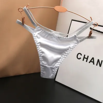 Women Sexy Satin Cutout G-String Panties