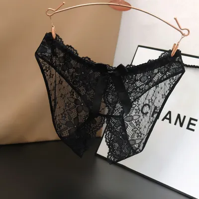 Women Sexy Mesh Lace Open Crotch Panties