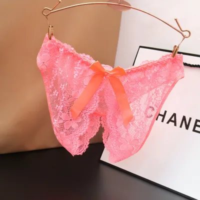 Women Sexy Mesh Lace Open Crotch Panties
