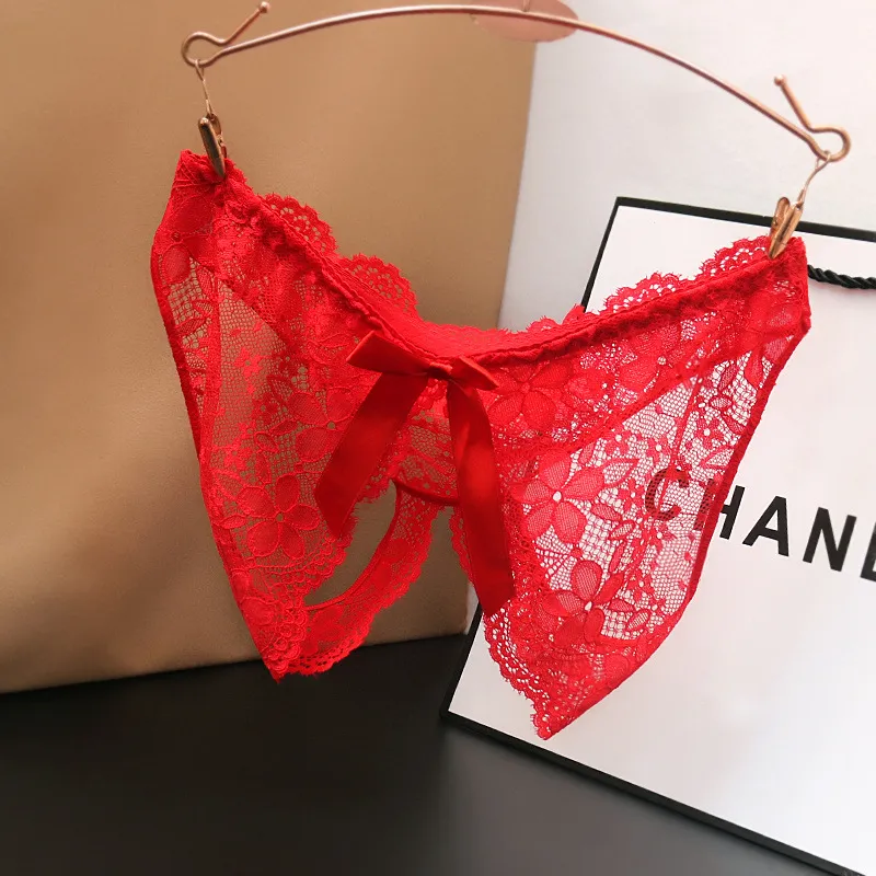 Women Sexy Mesh Lace Open Crotch Panties
