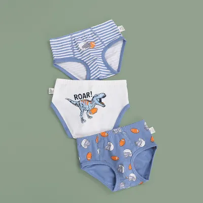 Kids Toddler Boys Cotton Cartoon Print Underwear Briefs Sets Pajamas