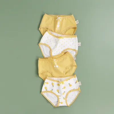 Kids Toddler Girls Cotton Underwear Cartoon Print Briefs Sets Pajamas