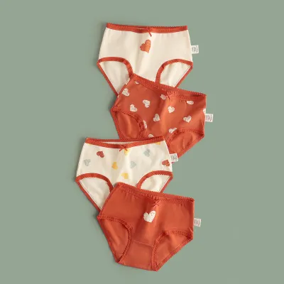 Kids Toddler Girls Cotton Underwear Cartoon Print Briefs Sets Pajamas