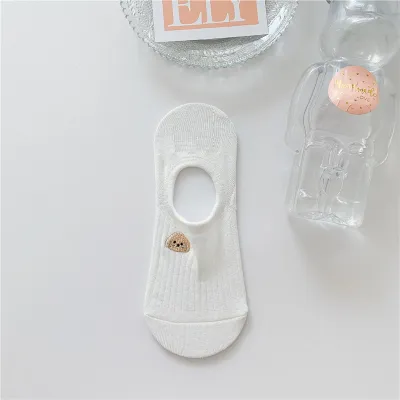 Women Fashion Cute Floral Bow Rabbit Embroidered Silicone Non-Slip Socks