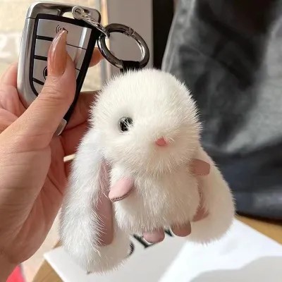 Women Fashion Cute Plush Rabbit Keychain Pendant Cartoon