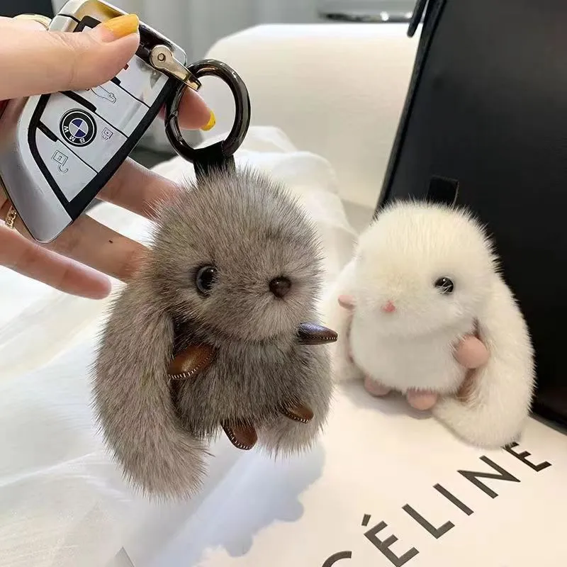 Women Fashion Cute Plush Rabbit Keychain Pendant Cartoon