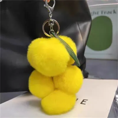 Women Fashion Creative Plush Grape Key Chain Pendant Pastoral Style Bag Hanging Ornament