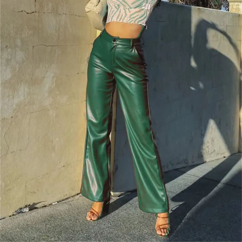 Women High Elastic PU Leather Micro-Type Pants Urban Wind Style