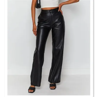 Women High Elastic PU Leather Micro-Type Pants Urban Wind Style