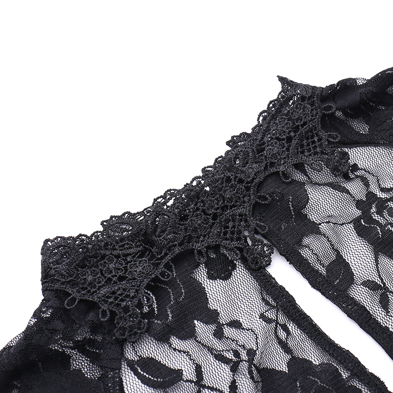 Wholesale Women Dark Punk Gothic Lace See-Through Long