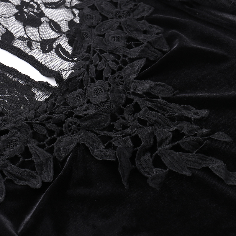 Wholesale Women Dark Punk Gothic Lace See-Through Long