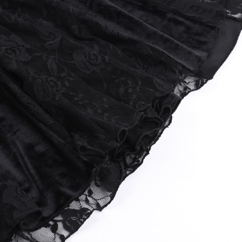 Wholesale Women Dark Punk Gothic Lace See-Through Long