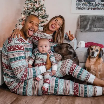 Christmas Animal Print Parent-Child Family Matching Pajamas