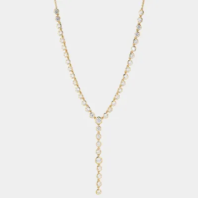Women Fashion Simple Crystal Diamond Necklace with Twist Chain