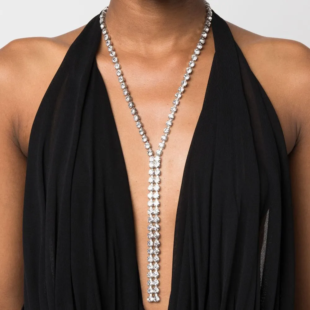 Women's Fashion Sexy Long Rhinestone Tassel Necklace