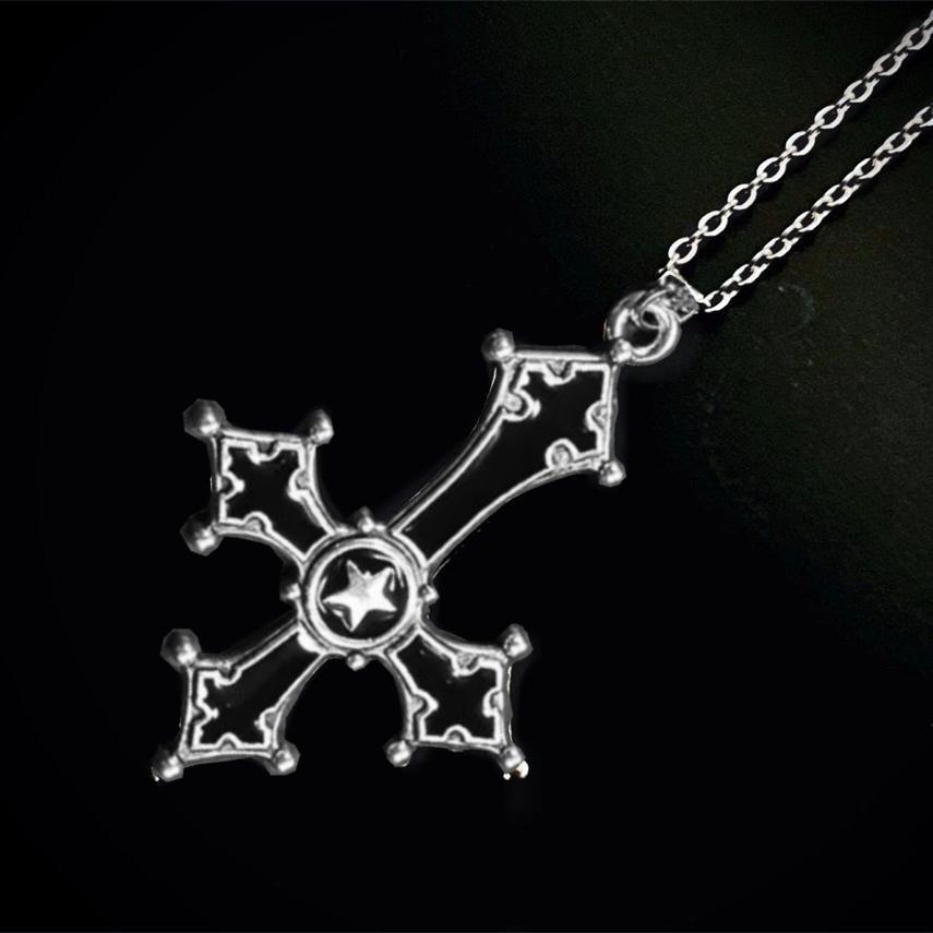 Wholesale Women Vintage Punk Gothic Inverted Cross Pendant