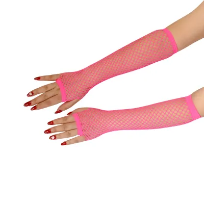Women Gothic Fishnet Stretch Half Finger Gloves Nylon