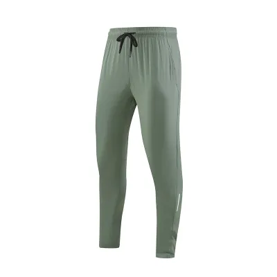 Men Casual Sports Basic Solid Color Quick Drying Plus Size Training Straight Pants