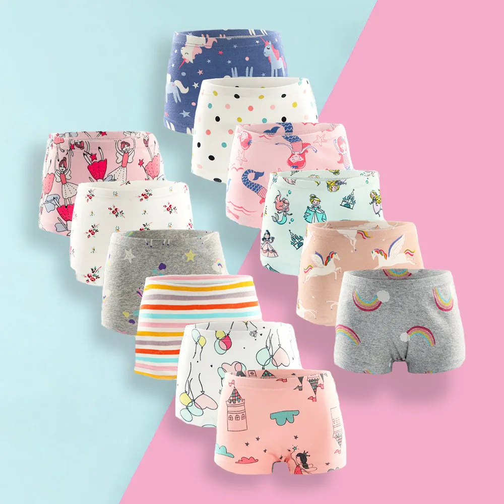 Kids Toddler Girls Cute Cartoon Print Cotton Panties Underwear Pajamas