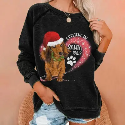 Women Casual Skull Maple Letters Print Crewneck Long Sleeve Sweatshirt