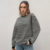Women Fashion Casual Graphic Printing Round Neck Long Sleeve Sweatshirt