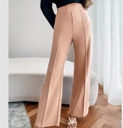 Women Casual Urban Wind High Waist Micro-Type Solid Color Pants