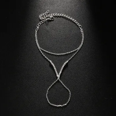 Women Fashion Simple V-Shaped Diamond Finger Bracelet