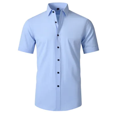 Men Fashion Casual Business Basic Solid Color Long Sleeve Slim Fit Dress Shirts