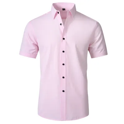 Men Fashion Casual Business Basic Solid Color Long Sleeve Slim Fit Dress Shirts