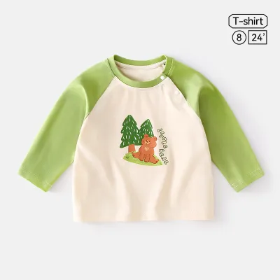 Kids Toddler Boys Girls Spring Autumn Casual Cute Cartoon Print Long Sleeve T-Shirt