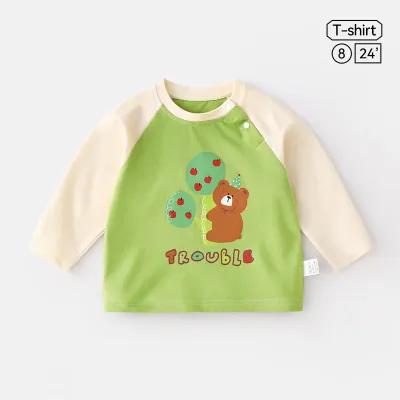 Kids Toddler Boys Girls Spring Autumn Casual Cute Cartoon Print Long Sleeve T-Shirt