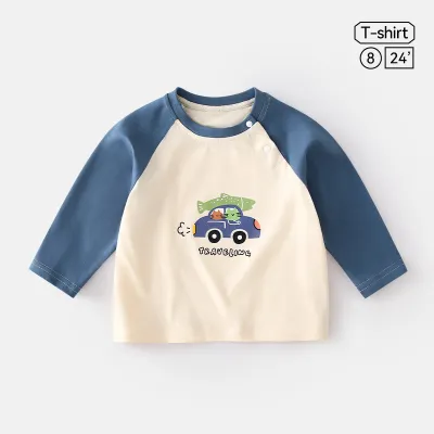 Kids Toddler Boys Girls Spring Autumn Casual Cute Cartoon Print Long Sleeve T-Shirt