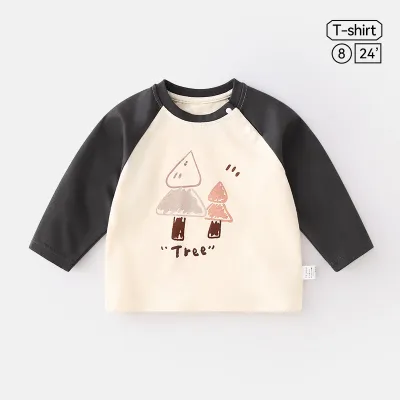 Kids Toddler Boys Girls Spring Autumn Casual Cute Cartoon Print Long Sleeve T-Shirt