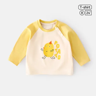 Kids Toddler Boys Girls Spring Autumn Casual Cute Cartoon Print Long Sleeve T-Shirt