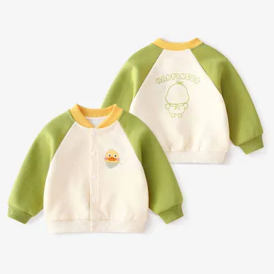 Kids Toddler Boys Girls Spring Autumn Casual Cute Cartoon Dot Print Long Sleeve Cotton Coat