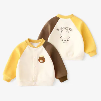 Kids Toddler Boys Girls Spring Autumn Casual Cute Cartoon Dot Print Long Sleeve Cotton Coat