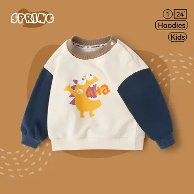Kids Toddler Boys Girls Casual Cute Cartoon Animal Stripe Print Long Sleeve Sweatshirts Pullover