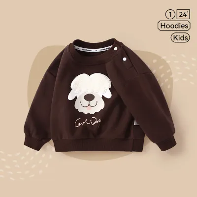 Kids Toddler Boys Girls Casual Cute Cartoon Animal Stripe Print Long Sleeve Sweatshirts Pullover