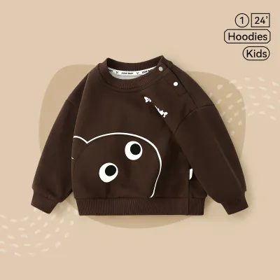 Kids Toddler Boys Girls Casual Cute Cartoon Animal Stripe Print Long Sleeve Sweatshirts Pullover