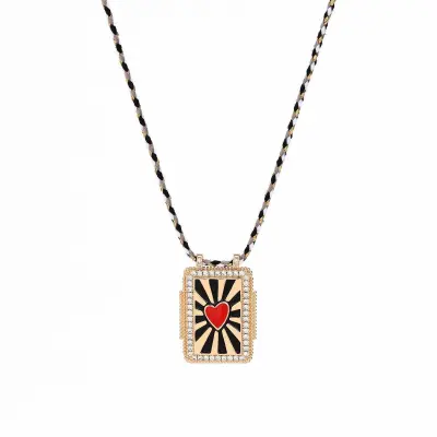 Bohemian Vintage Sun Moon Evil Eye Pendant Necklace Copper O-Chain