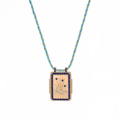 Bohemian Vintage Sun Moon Evil Eye Pendant Necklace Copper O-Chain