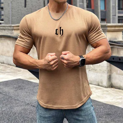 Men Casual Basic Sport Alphabet Print Short Sleeve Round Neck T-Shirt