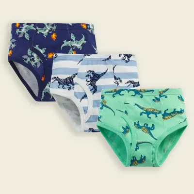 Kids Toddler Boys Cute Cartoon Stripe Dinosaur Print Cotton Briefs Pajamas