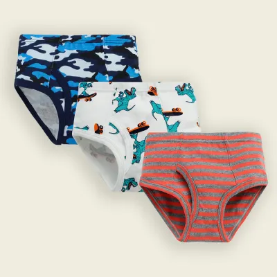 Kids Toddler Boys Cute Cartoon Stripe Dinosaur Print Cotton Briefs Pajamas