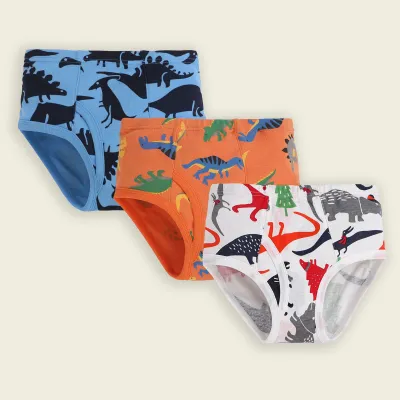 Kids Toddler Boys Cute Cartoon Stripe Dinosaur Print Cotton Briefs Pajamas